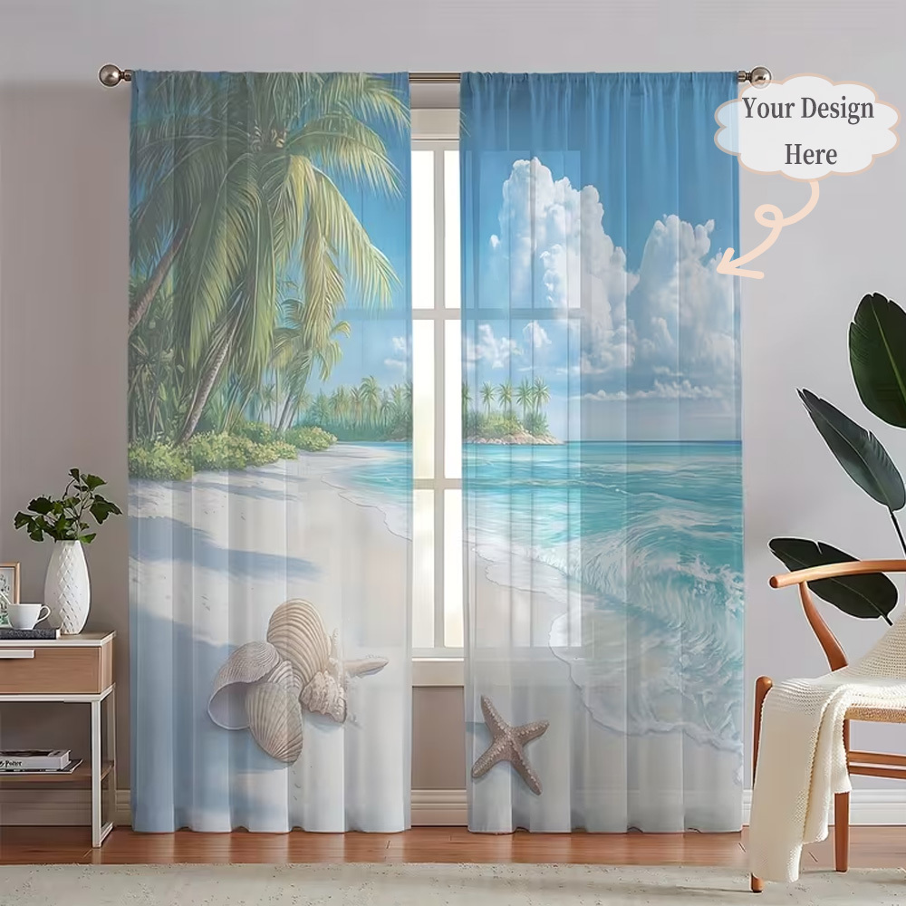 Home Textiles Fabric - Tende Trasparenti Personalizzate 2D Piatte in