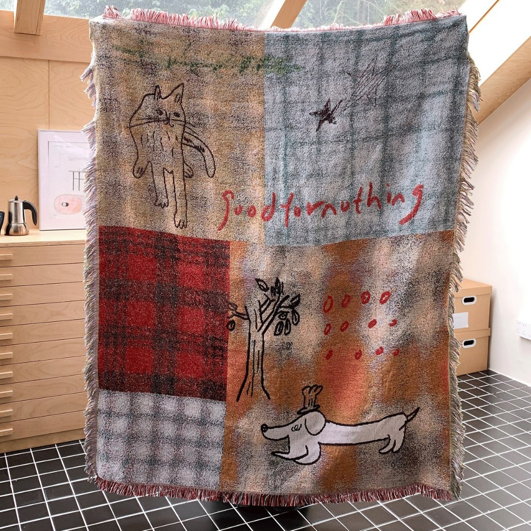 Home Textiles Throw - Coperta arazzo di arte del cane